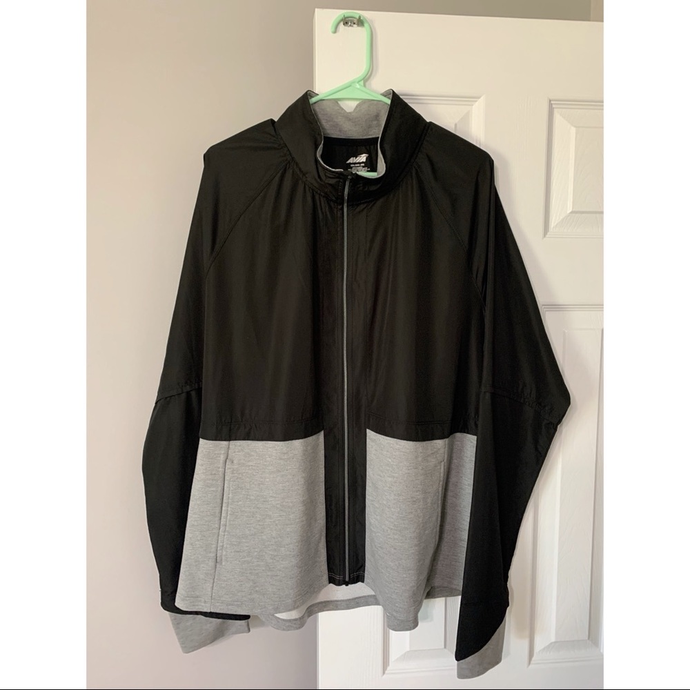 Avia Black & Grey Windbreaker Jacket Size XXL